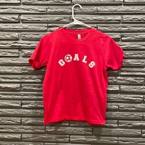 Goals Soccer Kids Graphic T Shirt Red Heather New With Tags